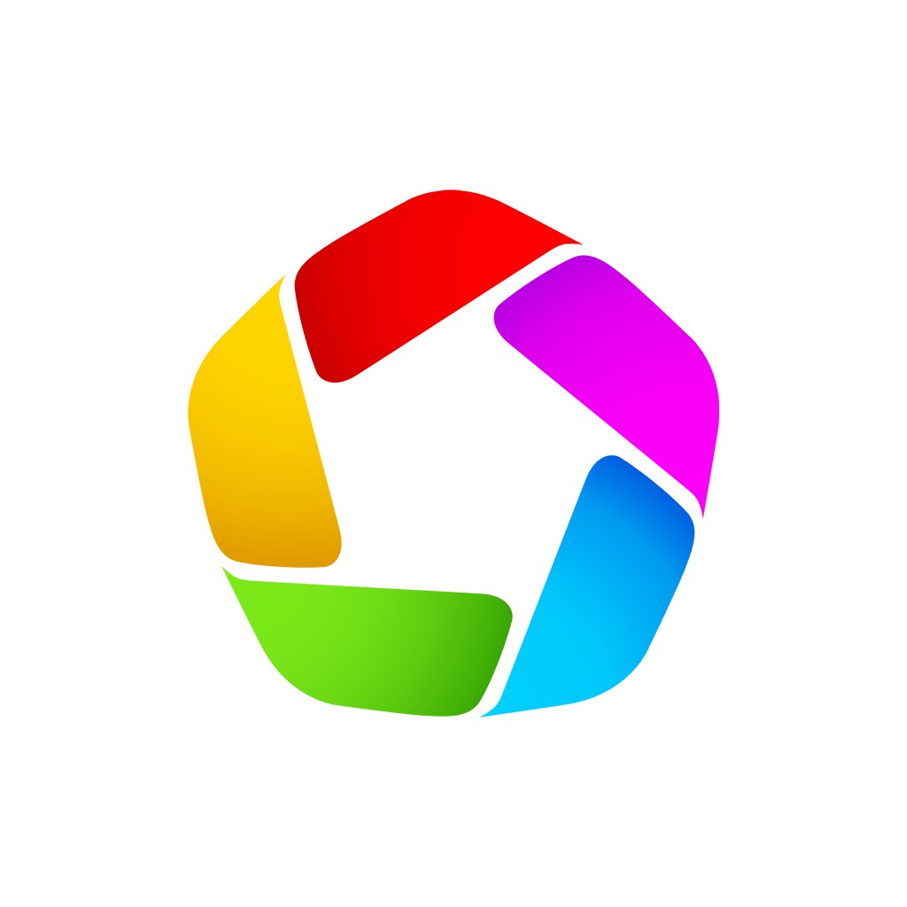 彩色五边形矢量logo图标素材下载
