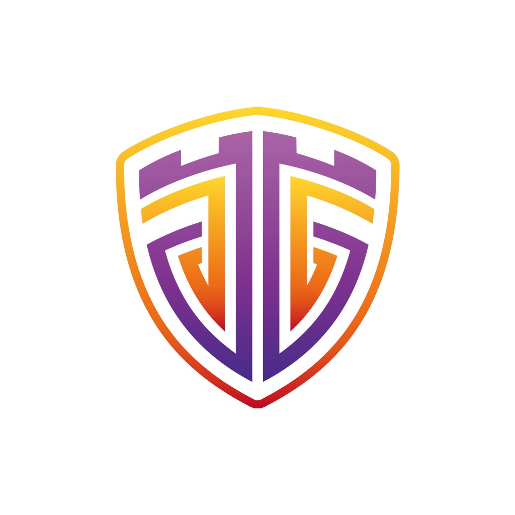 黄色紫色字母G盾牌矢量logo素材设计