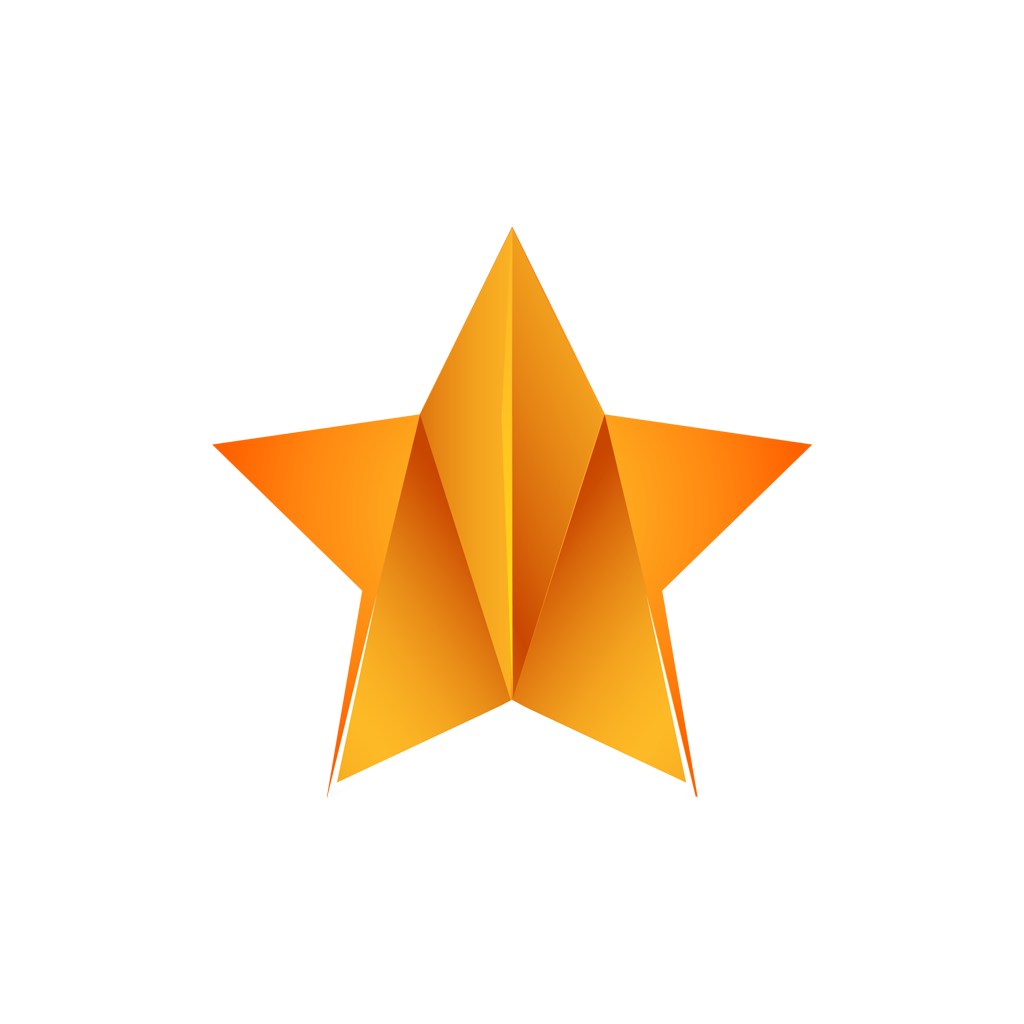 黄色五角星矢量logo元素