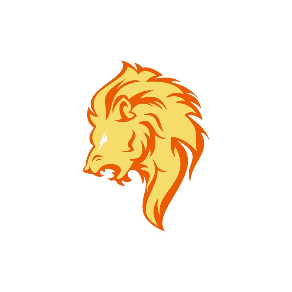 怒吼的狮子头像矢量logo图标设计