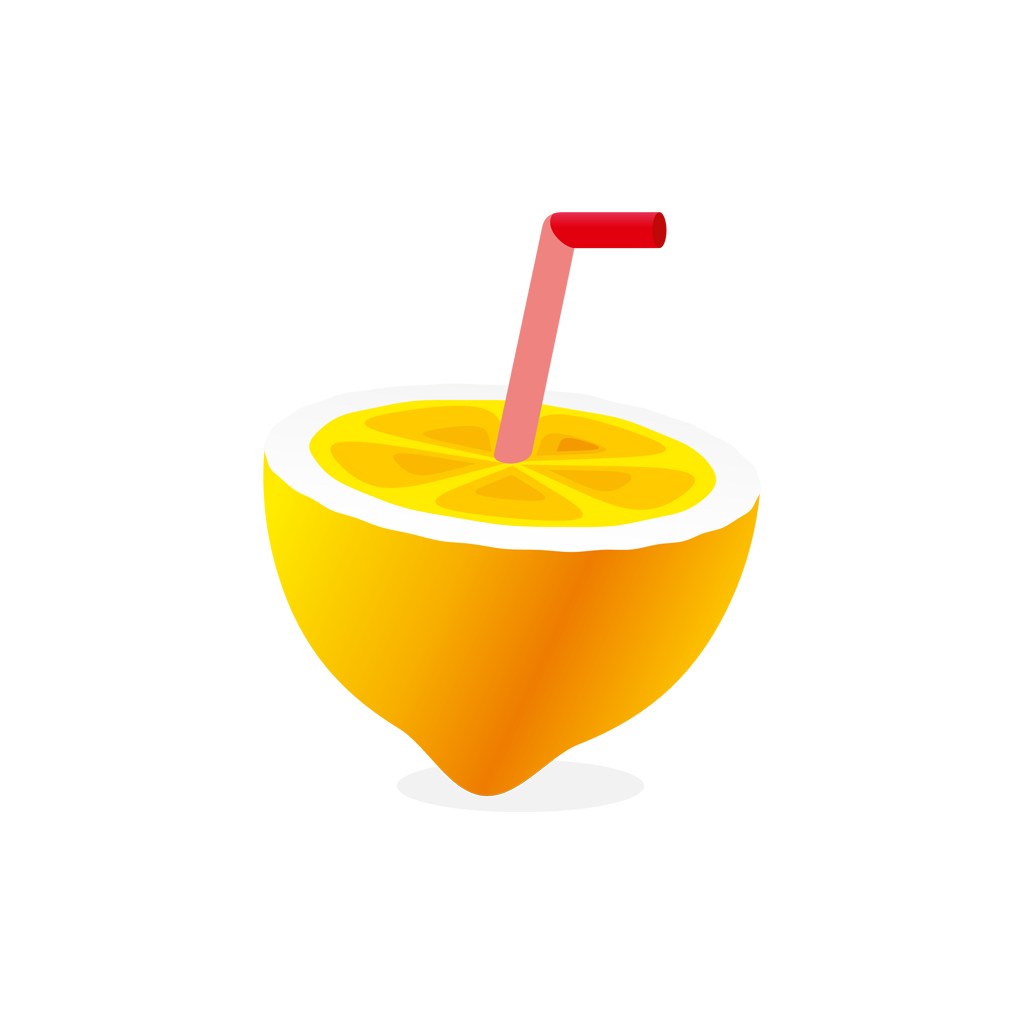 美味柠檬吸管矢量logo图标设计