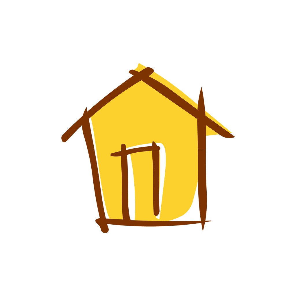 黄色房子简笔画矢量logo设计