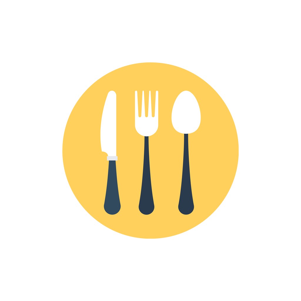 黄色餐具餐厅矢量logo素材设计