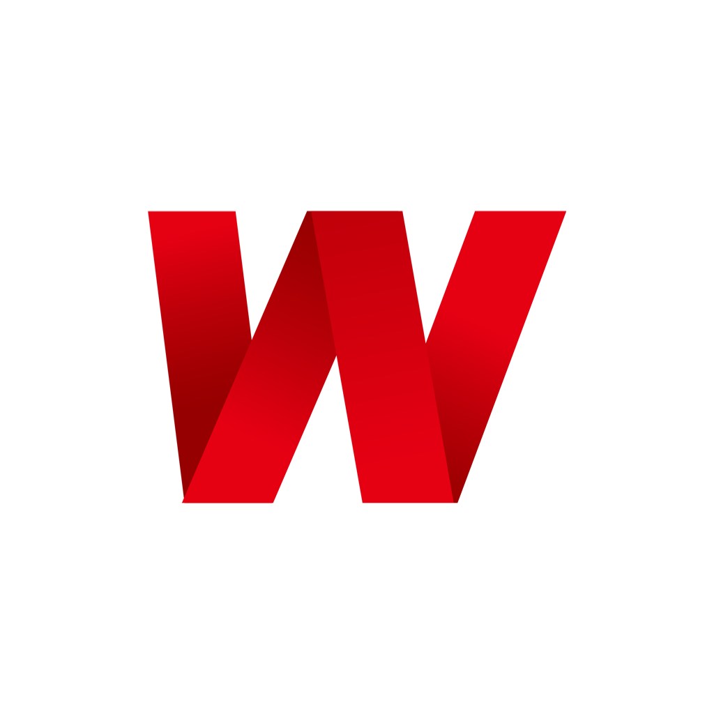 红色字母W折纸矢量标志素材设计