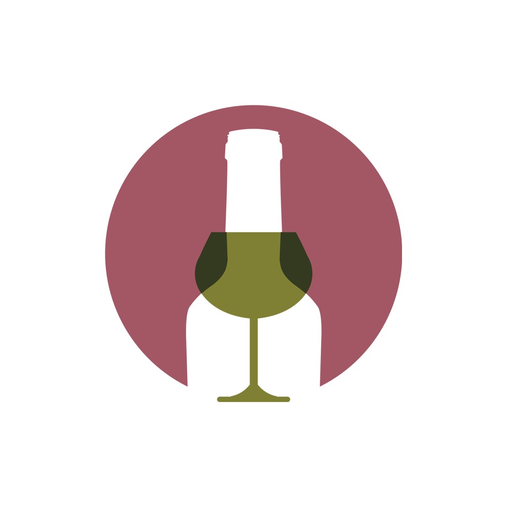 红酒杯酒瓶矢量logo设计素材