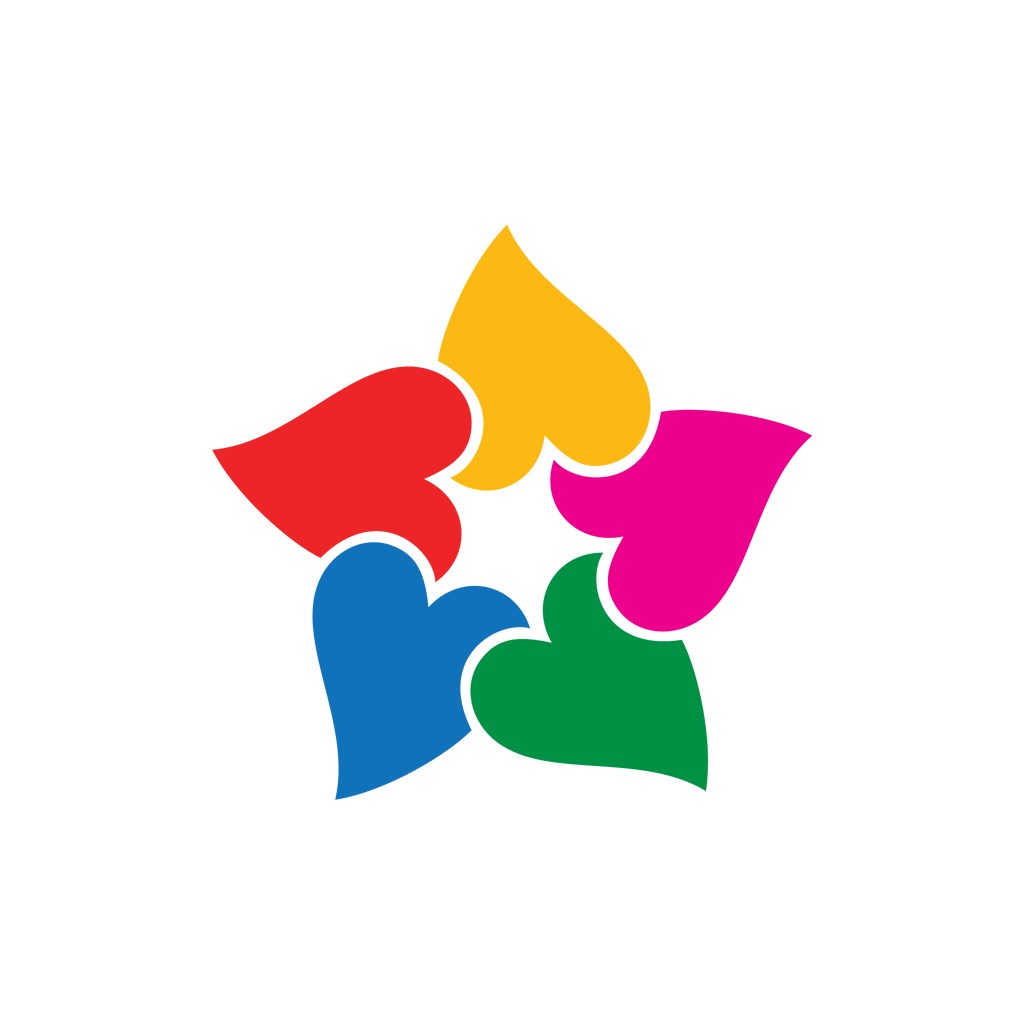 彩色花朵心形矢量logo图标素材下载