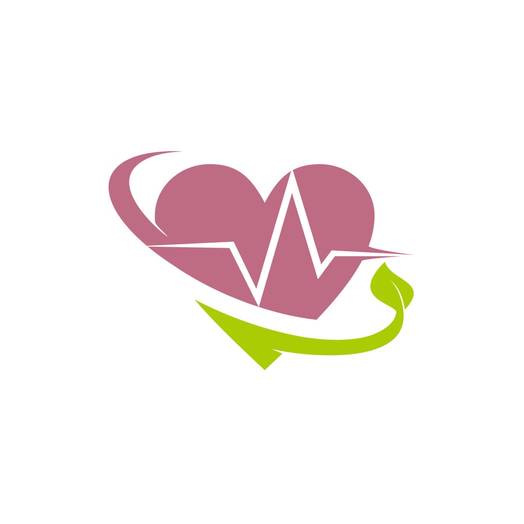 医疗行业logo设计-彩色爱心电波矢量logo图标素材下载