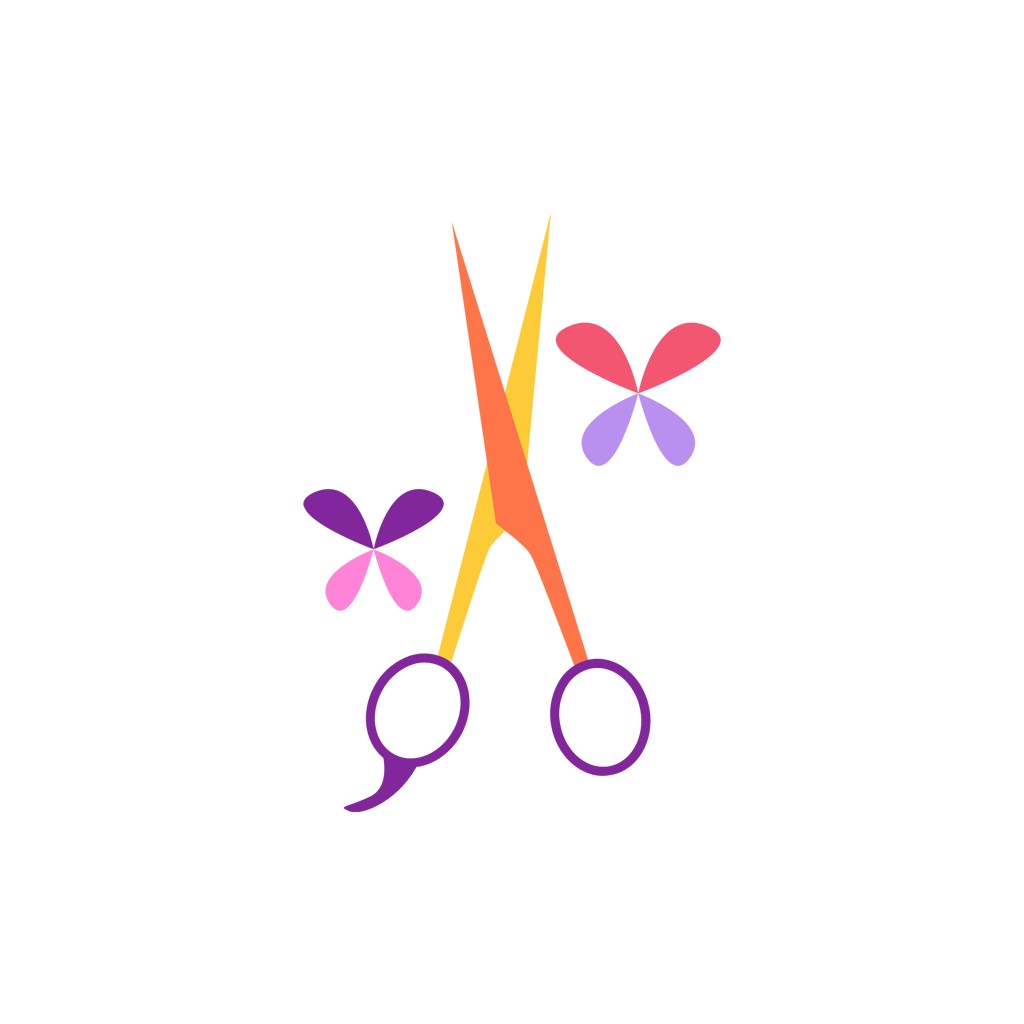 手工手作logo设计-彩色剪刀矢量logo图标素材下载