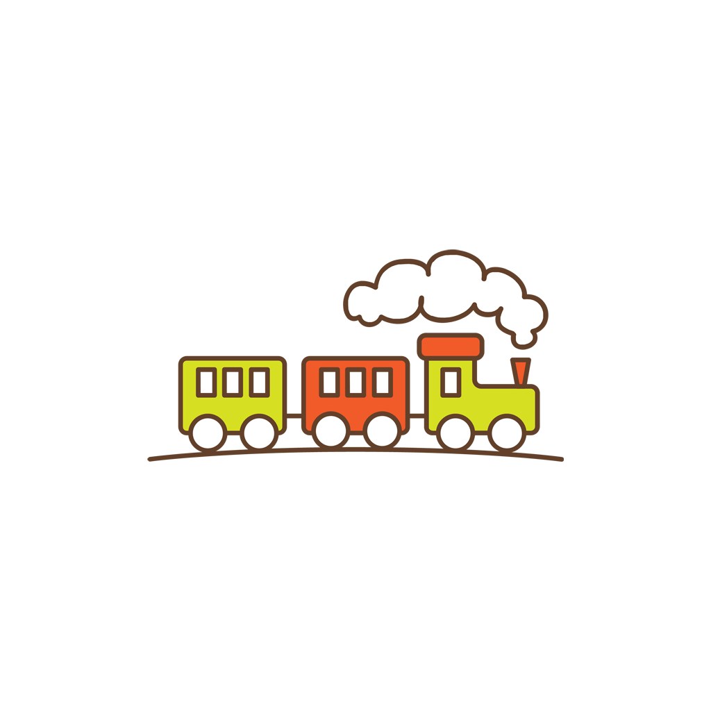 儿童玩具logo设计-彩色火车矢量logo图标素材下载