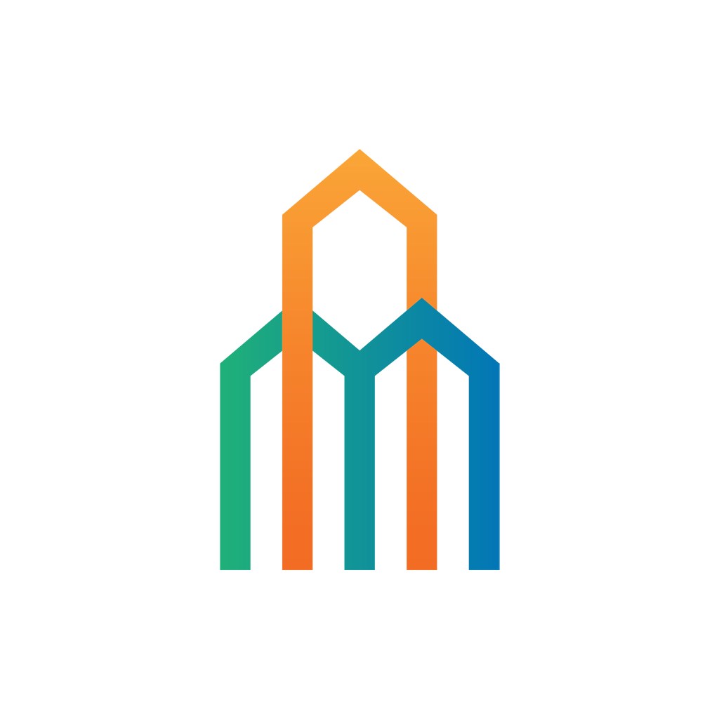 地产logo设计-彩色高楼房屋矢量logo图标素材下载