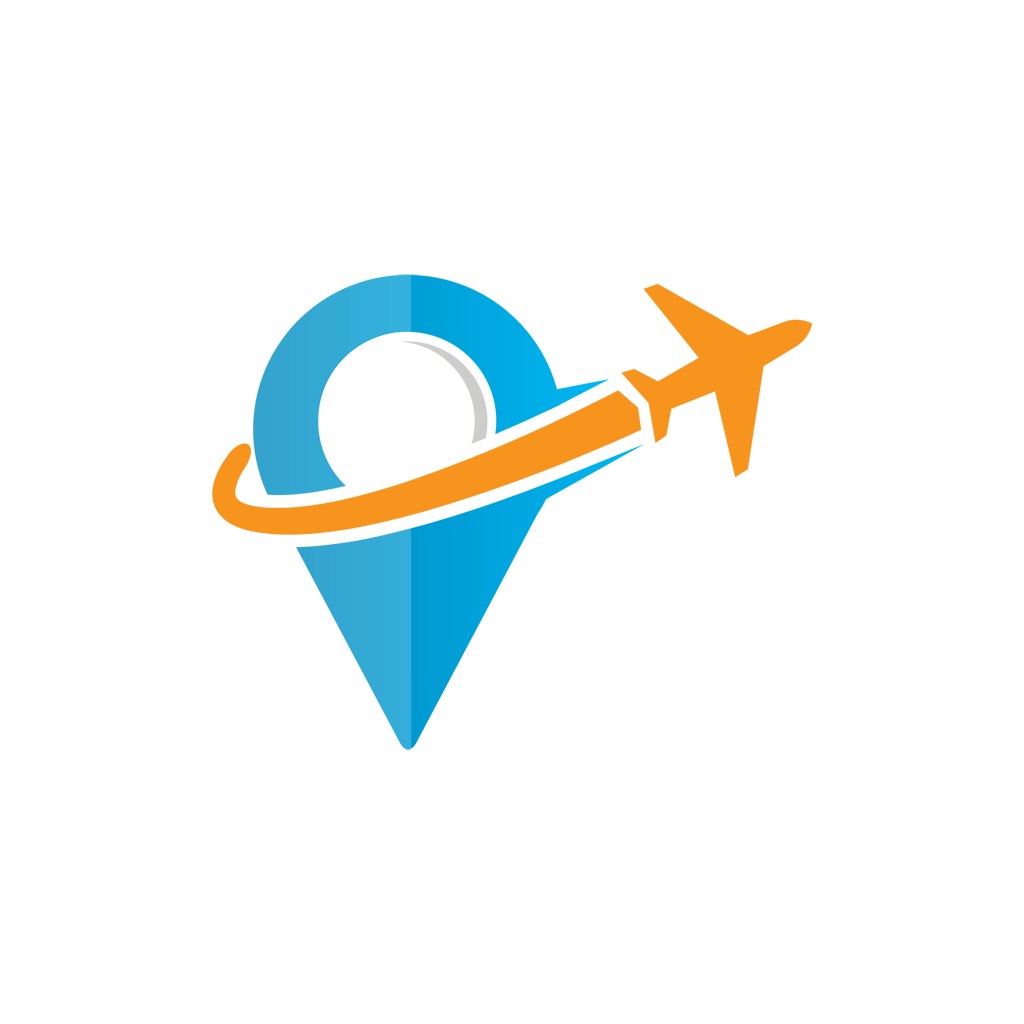 旅游飞行定位logo设计-彩色飞机矢量logo图标素材下载