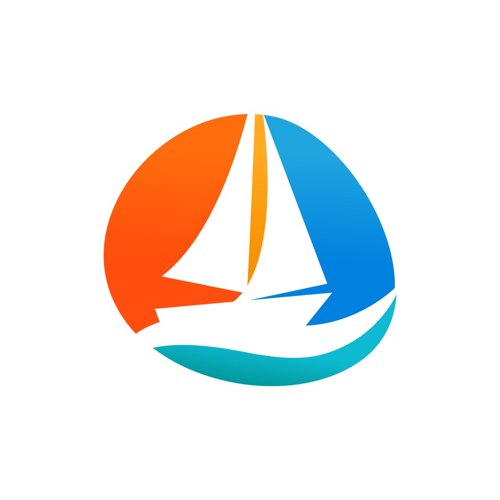 航海旅游logo设计-彩色帆船logo图标素材下载