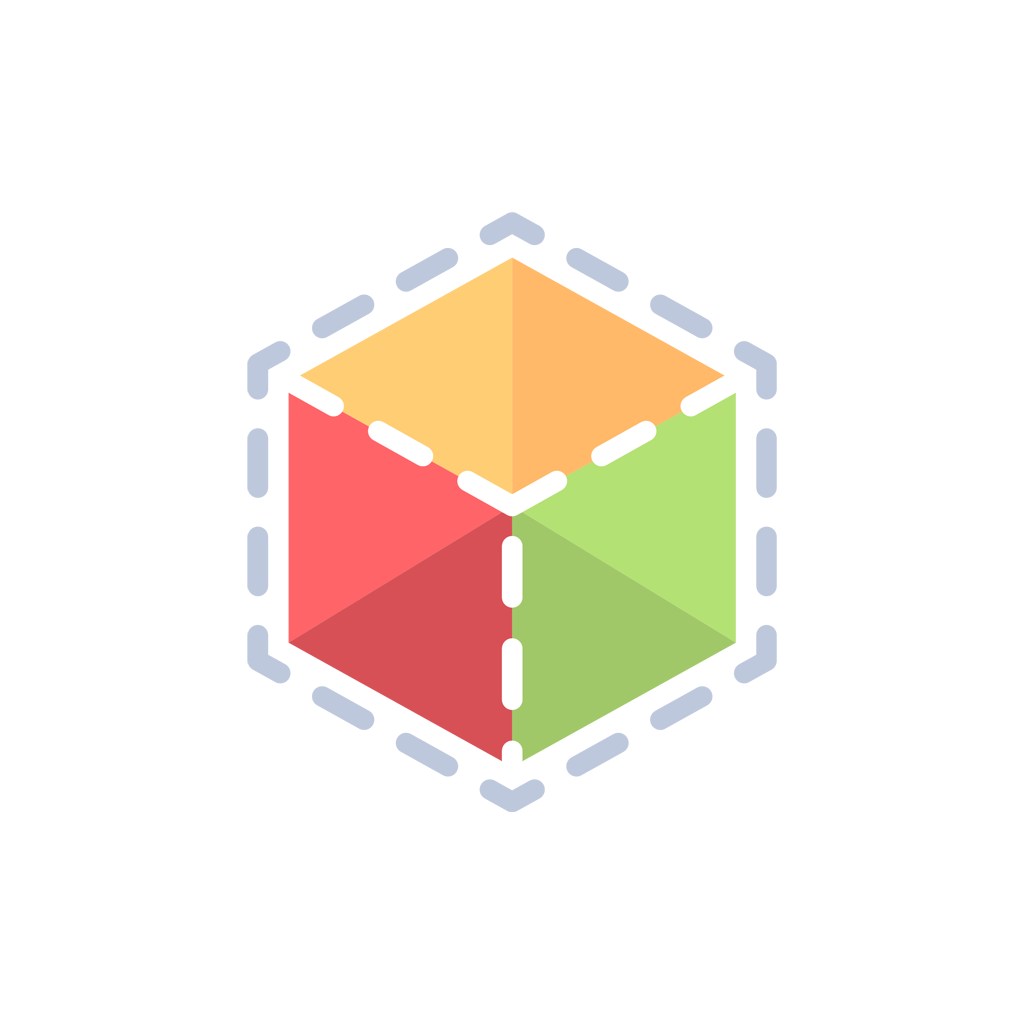 彩色3d立方体矢量logo图标素材下载