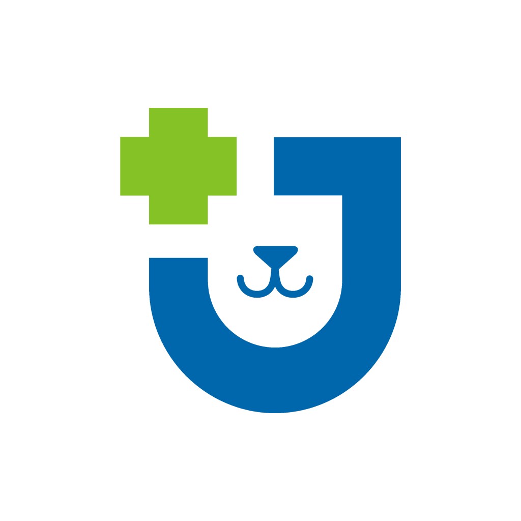 宠物医院logo设计--狗狗十字盾牌logo图标素材下载