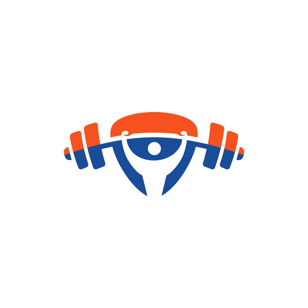 运动休闲logo设计--人物举重logo图标素材下载