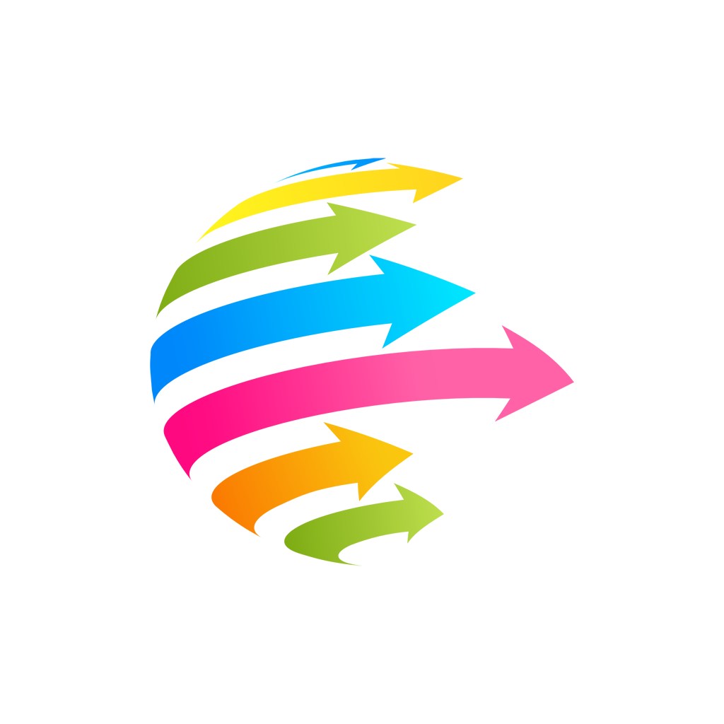 彩色球体箭头矢量logo图标素材下载