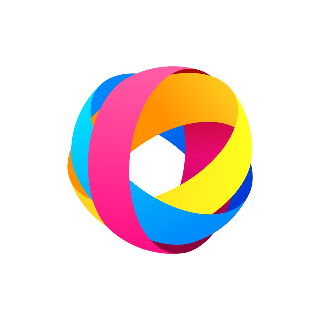 彩色立体球形矢量logo图标素材下载