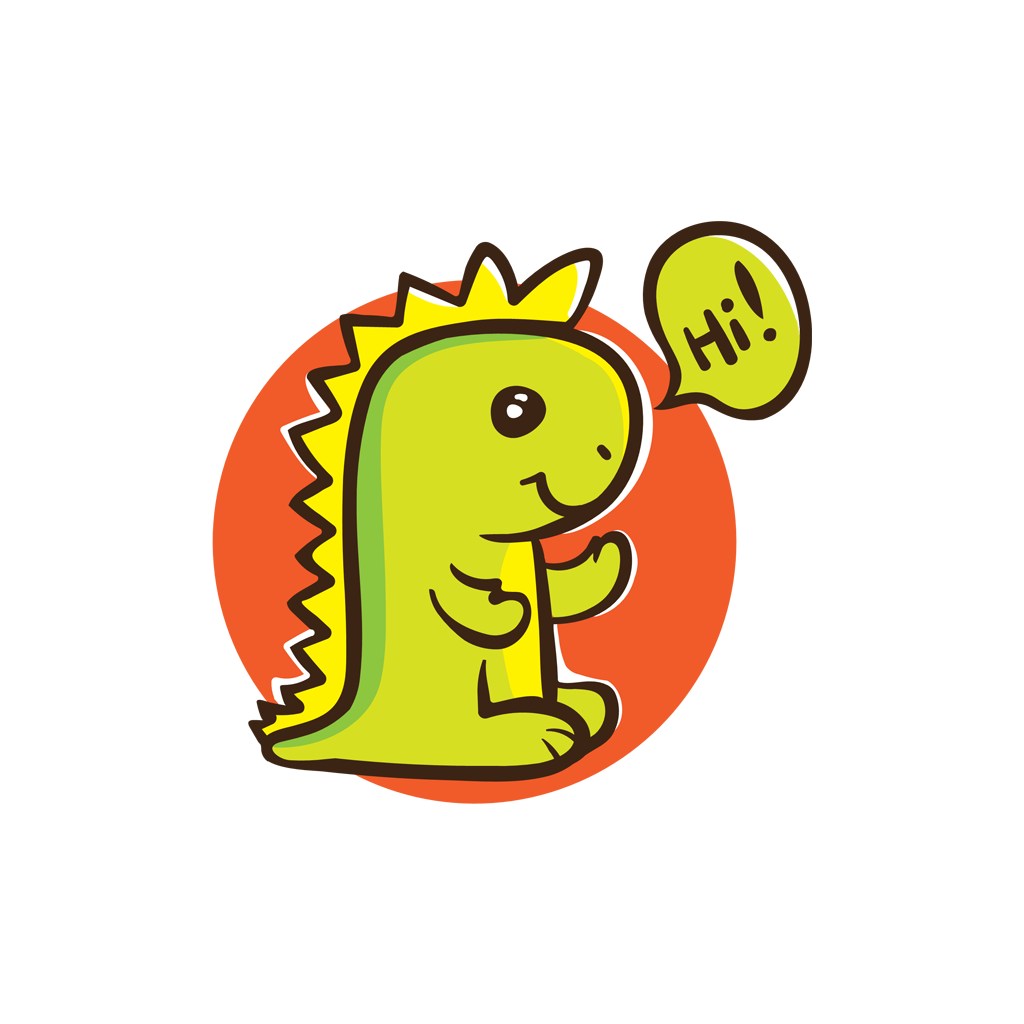 儿童动漫行业logo设计-彩色恐龙矢量logo图标素材下载