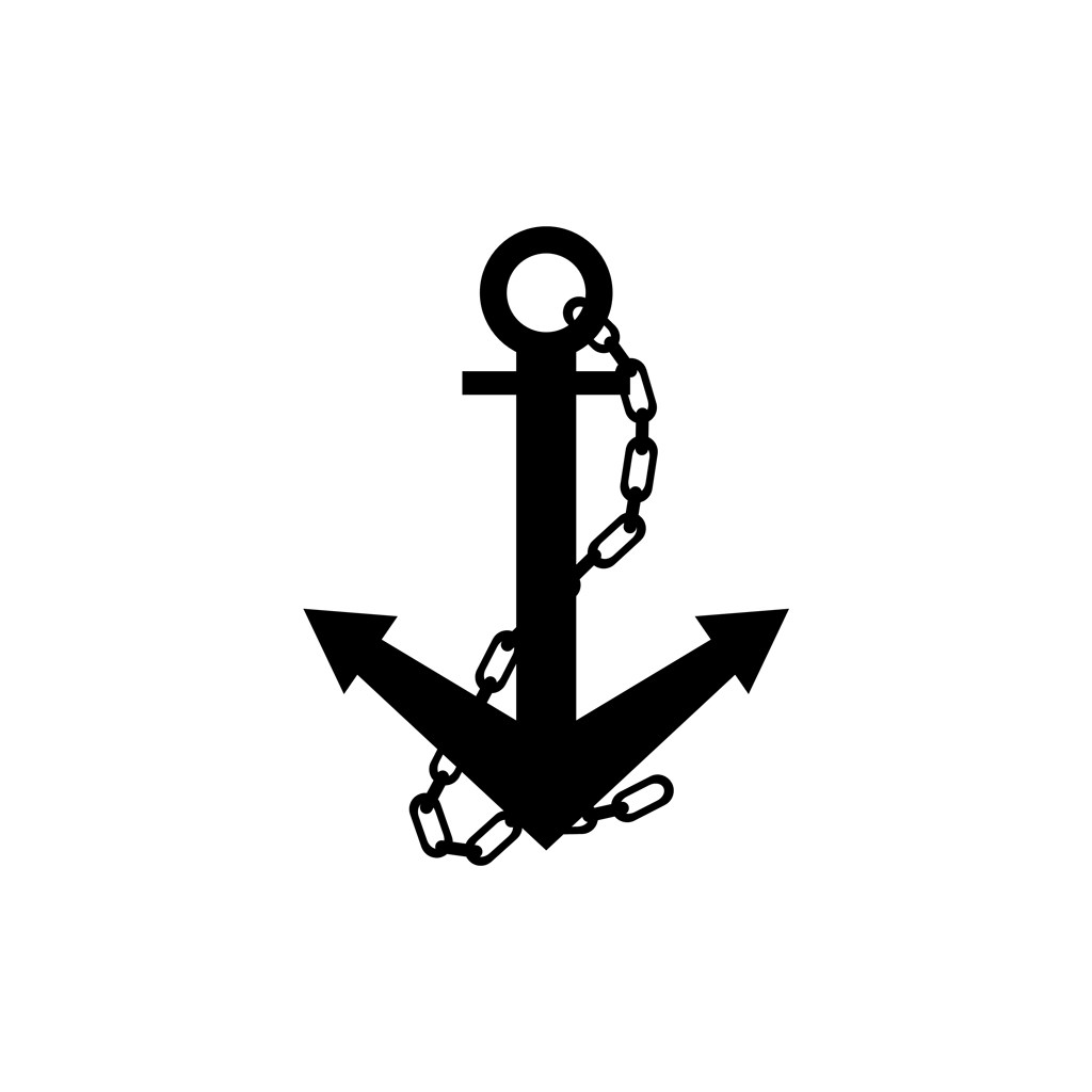 航运船锚矢量logo图标