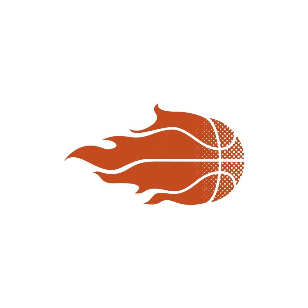 运动休闲logo设计--火焰篮球logo图标素材下载
