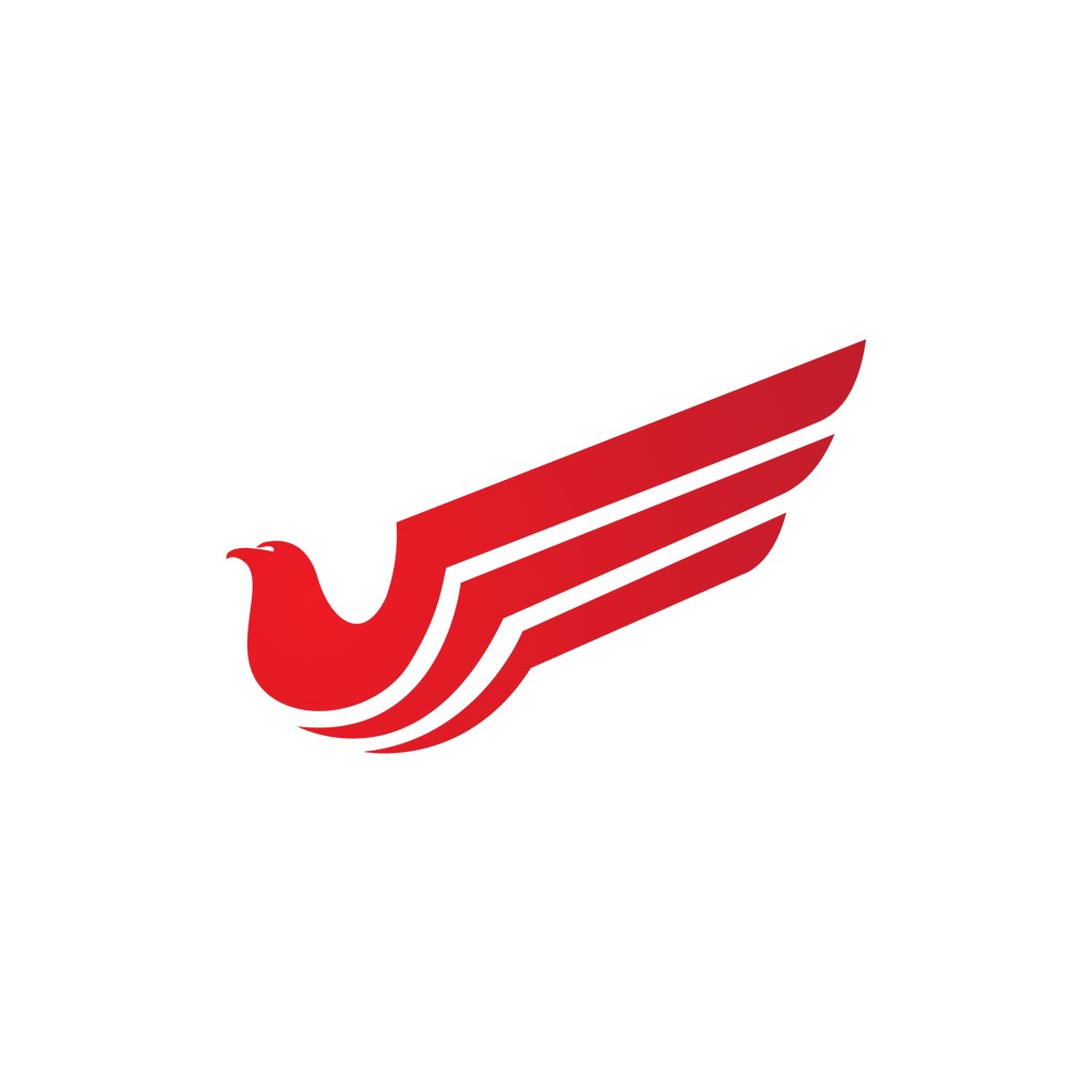 红色鸟翅膀矢量logo图标