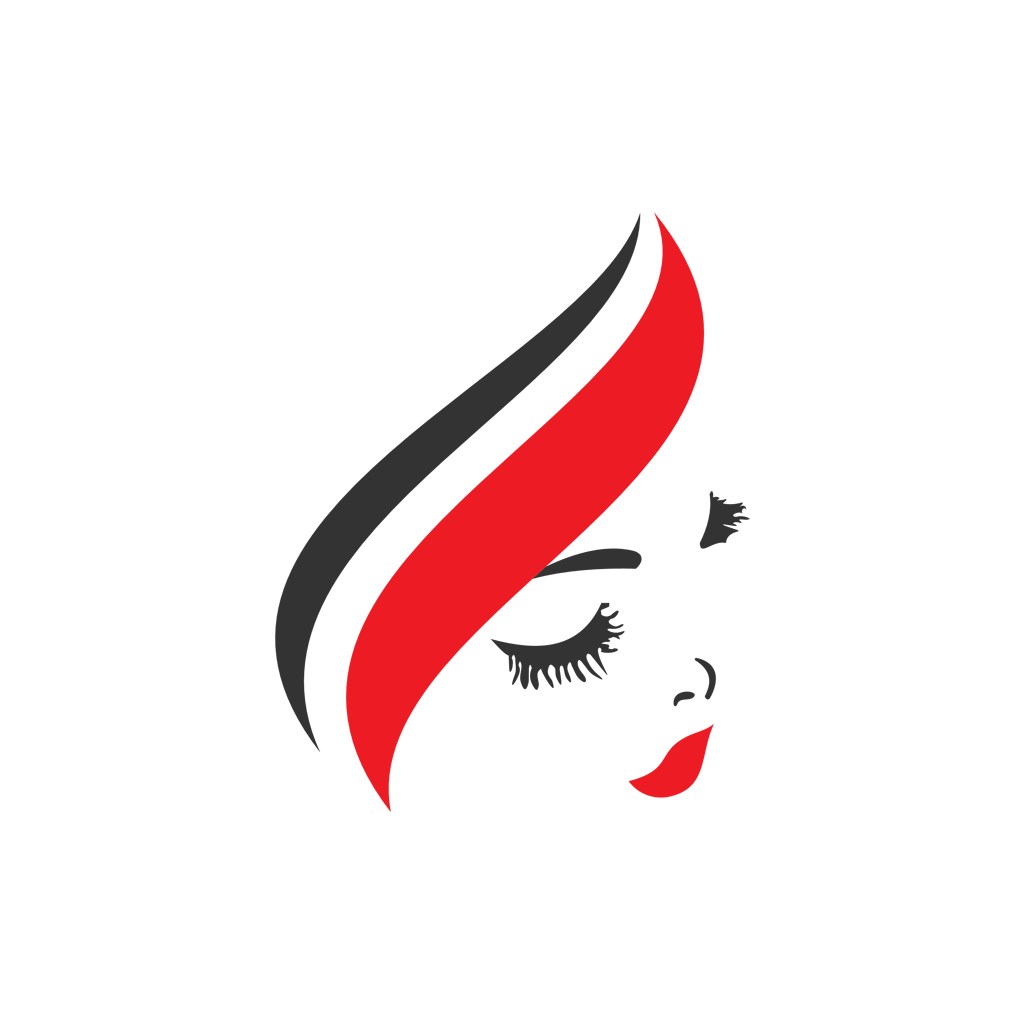 红色女性头像矢量logo图标