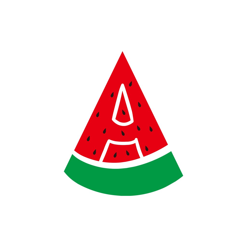 字母A西瓜图案矢量logo设计