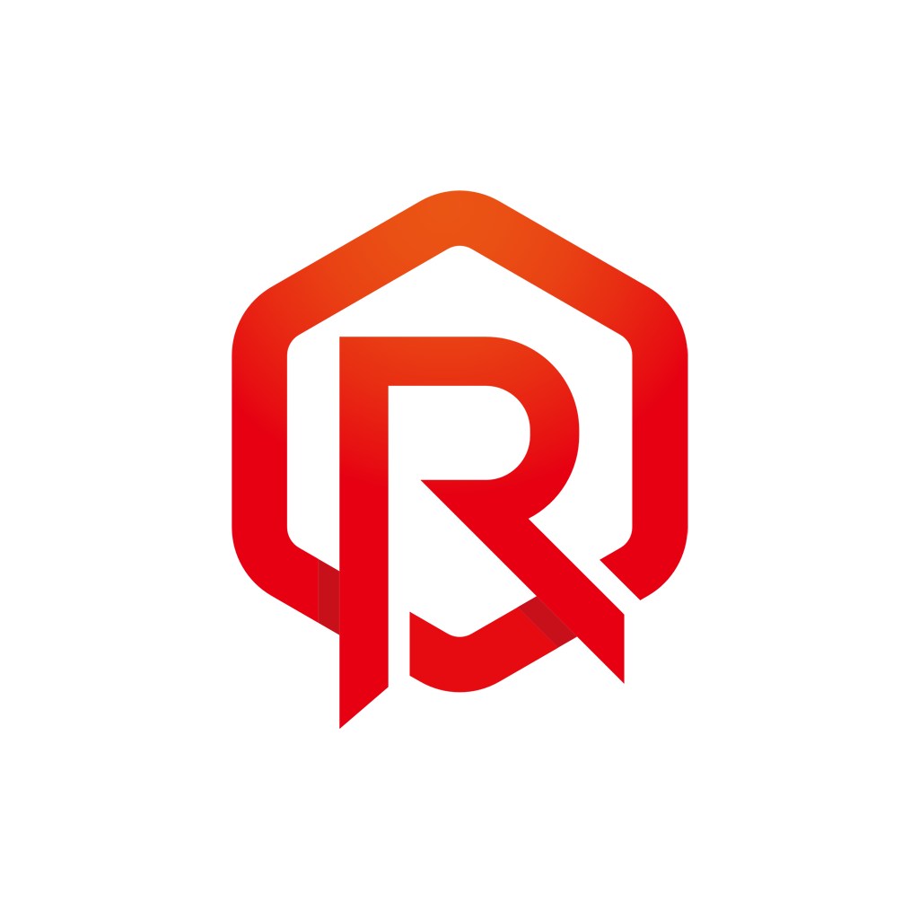 红色六边形字母R矢量logo图标设计