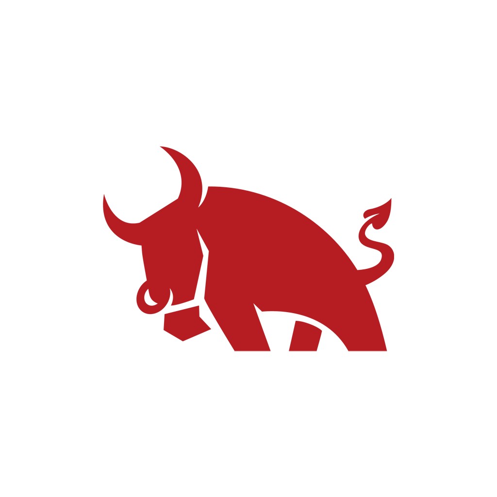 好斗的红色公牛矢量logo图标设计