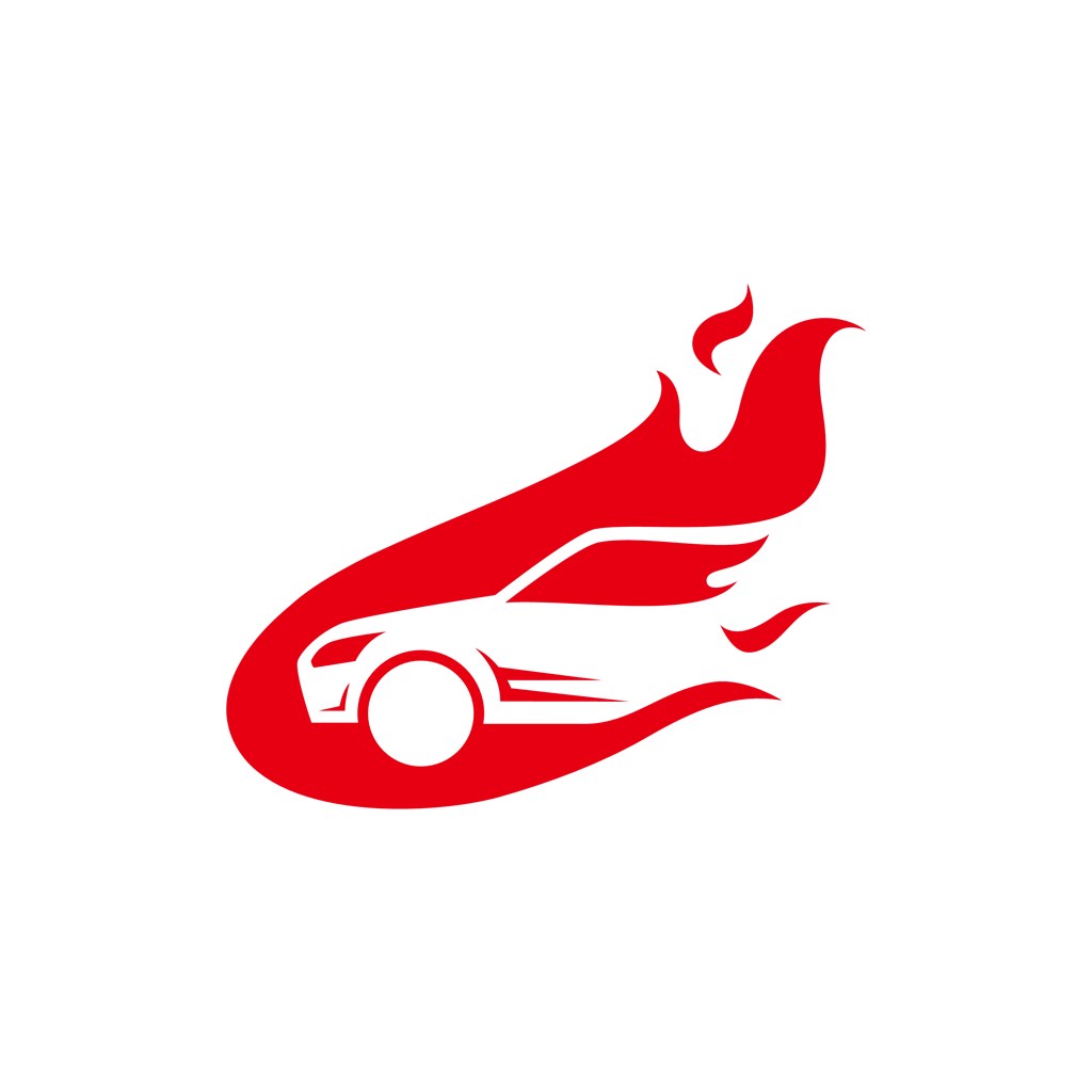 红色飙速的车矢量logo设计素材