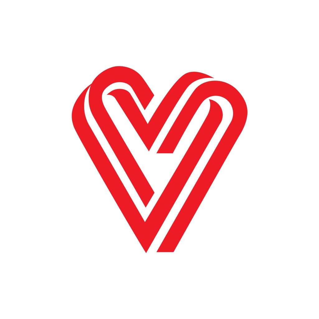 红色爱心丝带logo设计素材