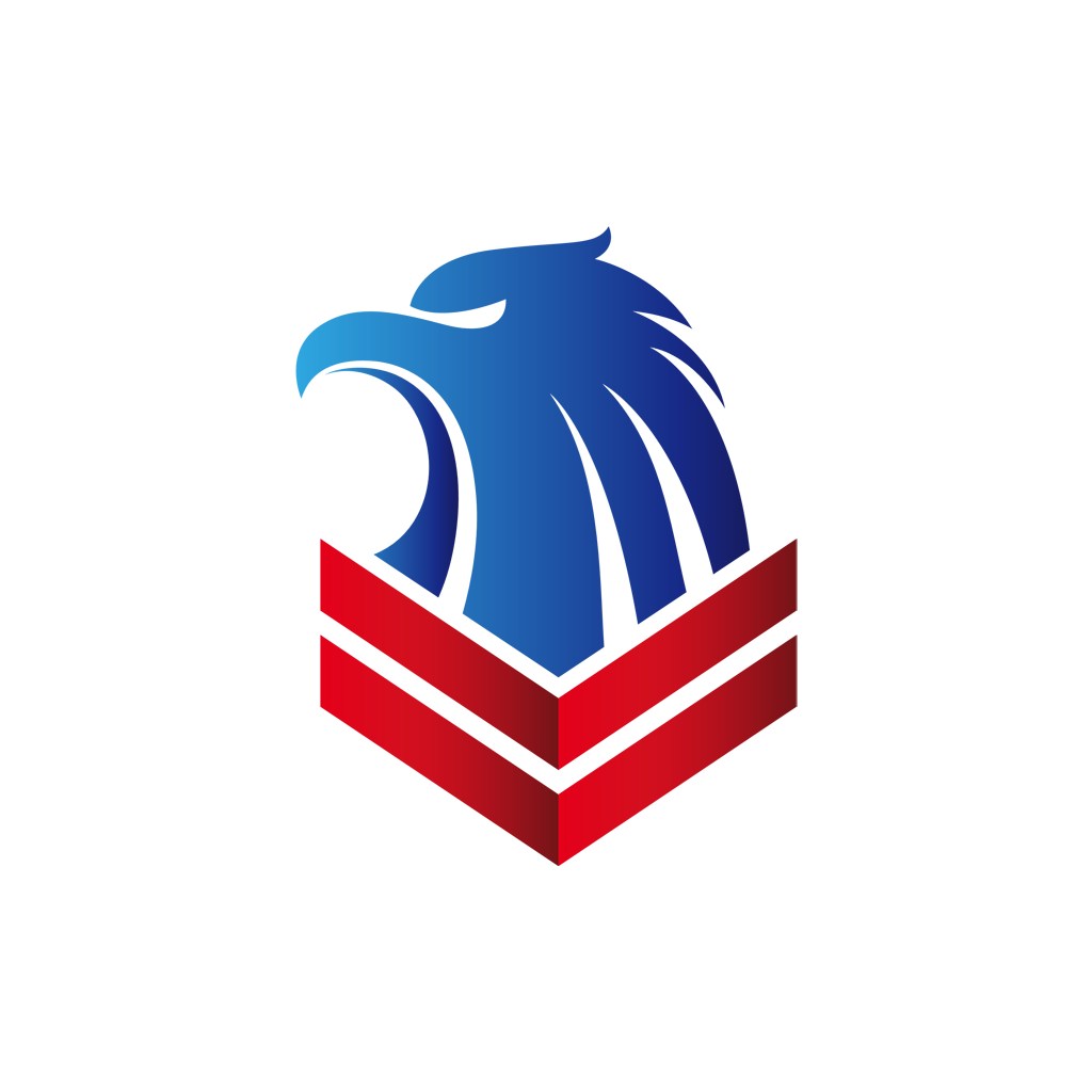 红蓝犀利鹰头矢量logo设计素材