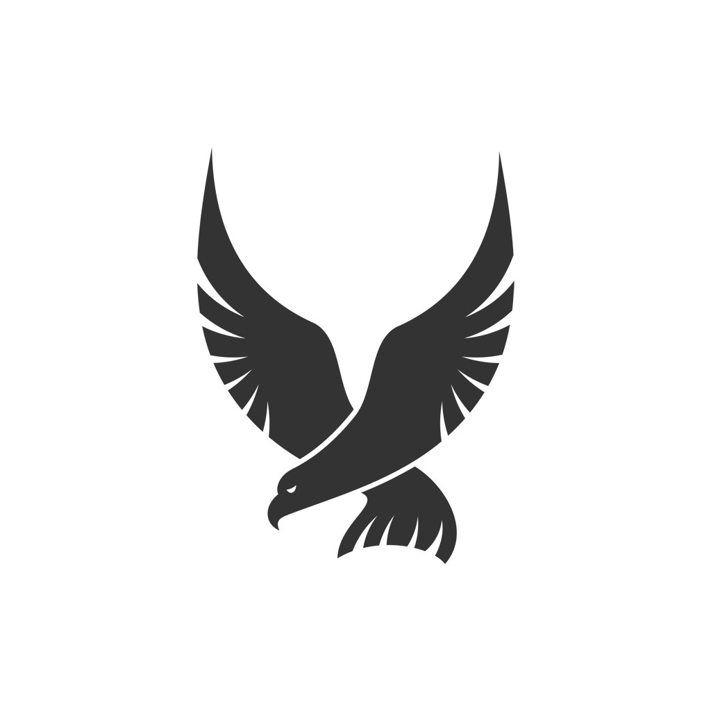 展翅黑鹰矢量logo图标