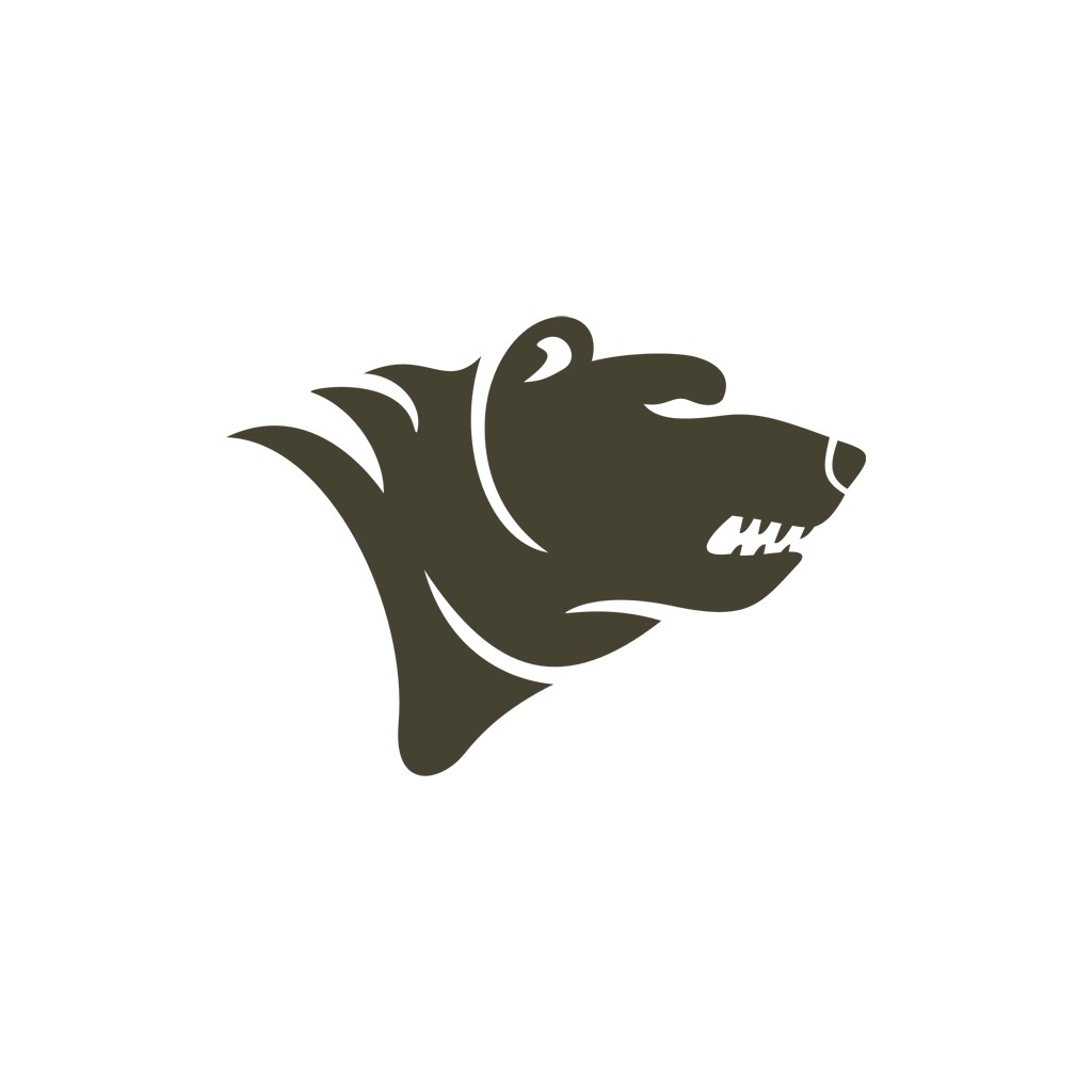 咆哮的熊头矢量logo图标
