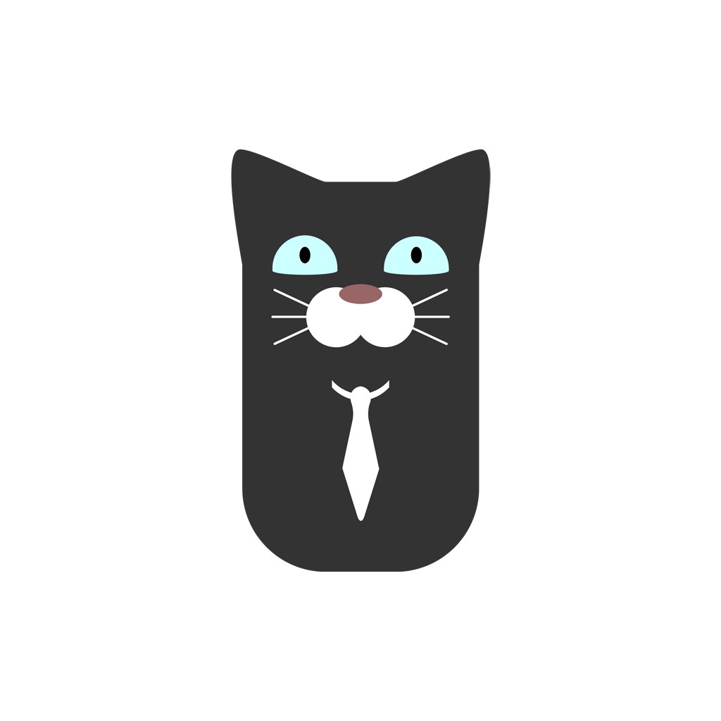 可爱黑猫矢量logo元素