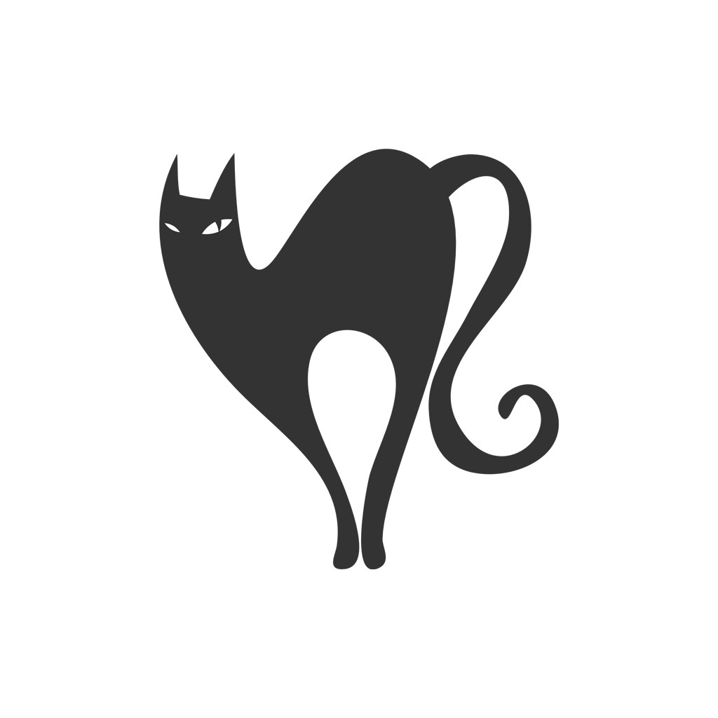 黑色猫矢量logo图标