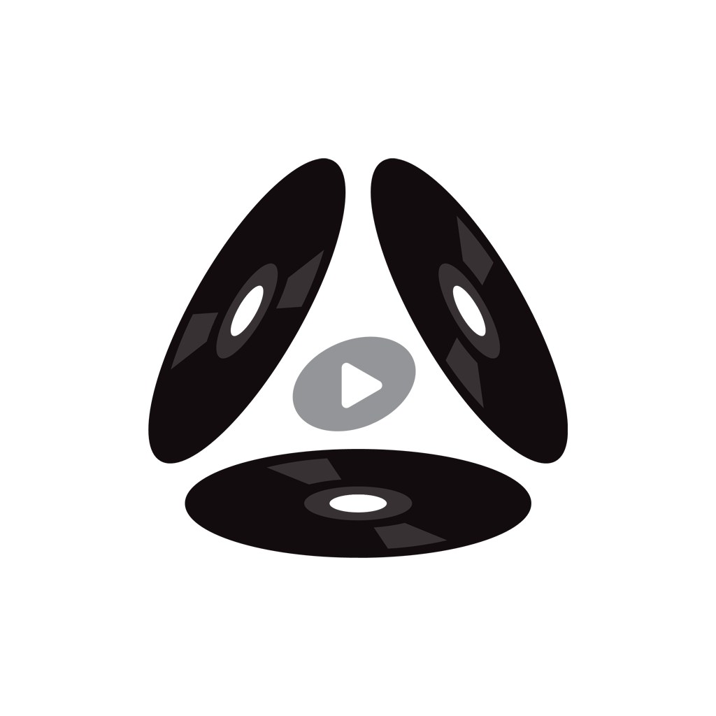 黑色光盘音乐矢量logo元素