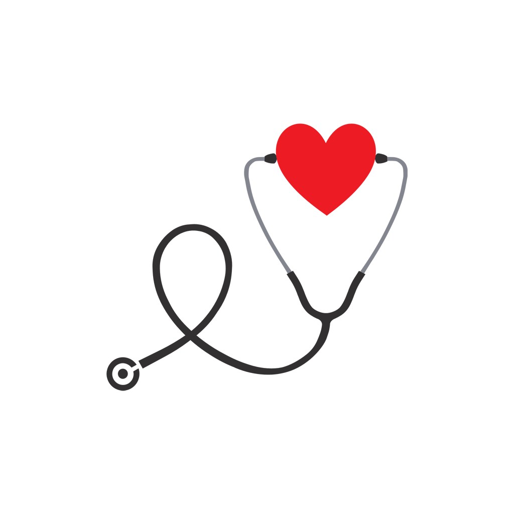医疗机构logo设计-爱心医院听诊器矢量图logo图标素材下载