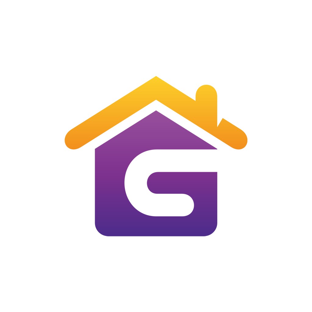 黄色紫色字母G房子矢量logo素材设计