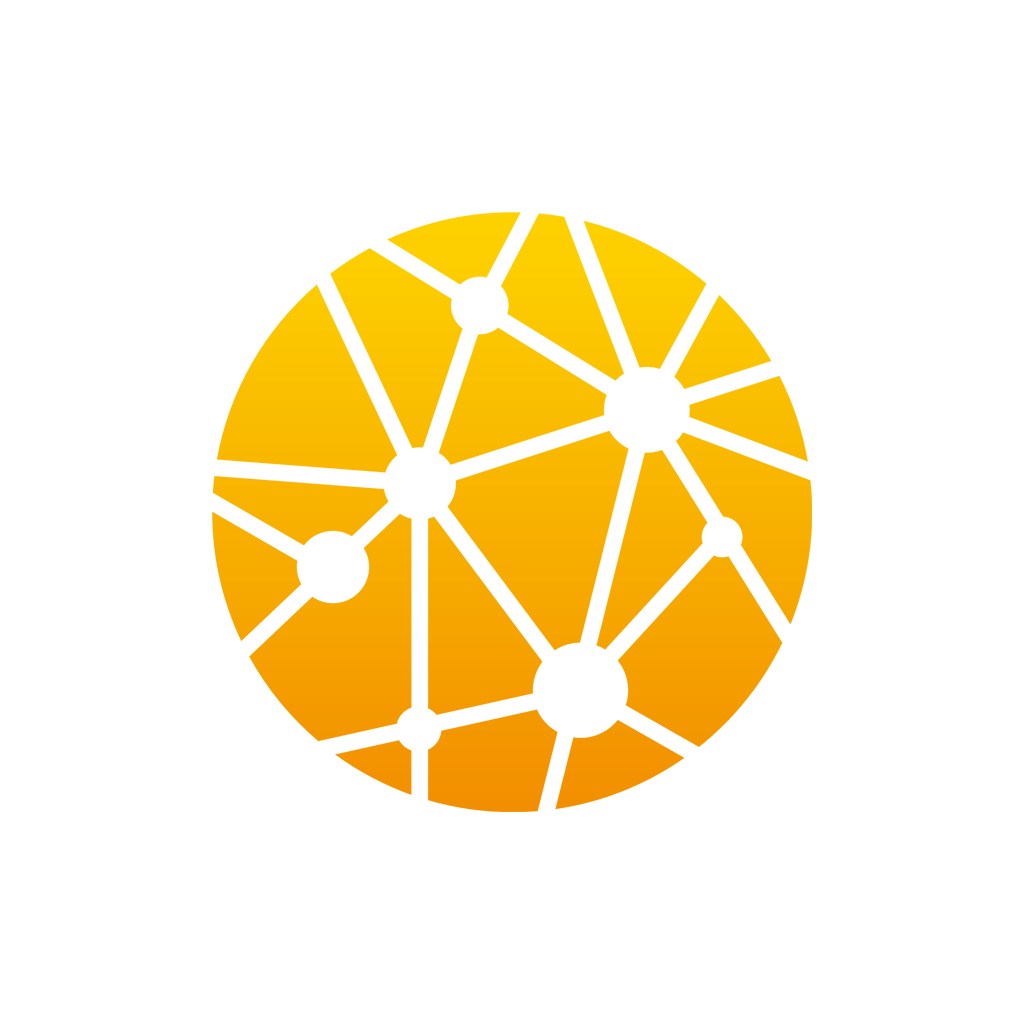 黄色点状裂变科技矢量logo图标设计