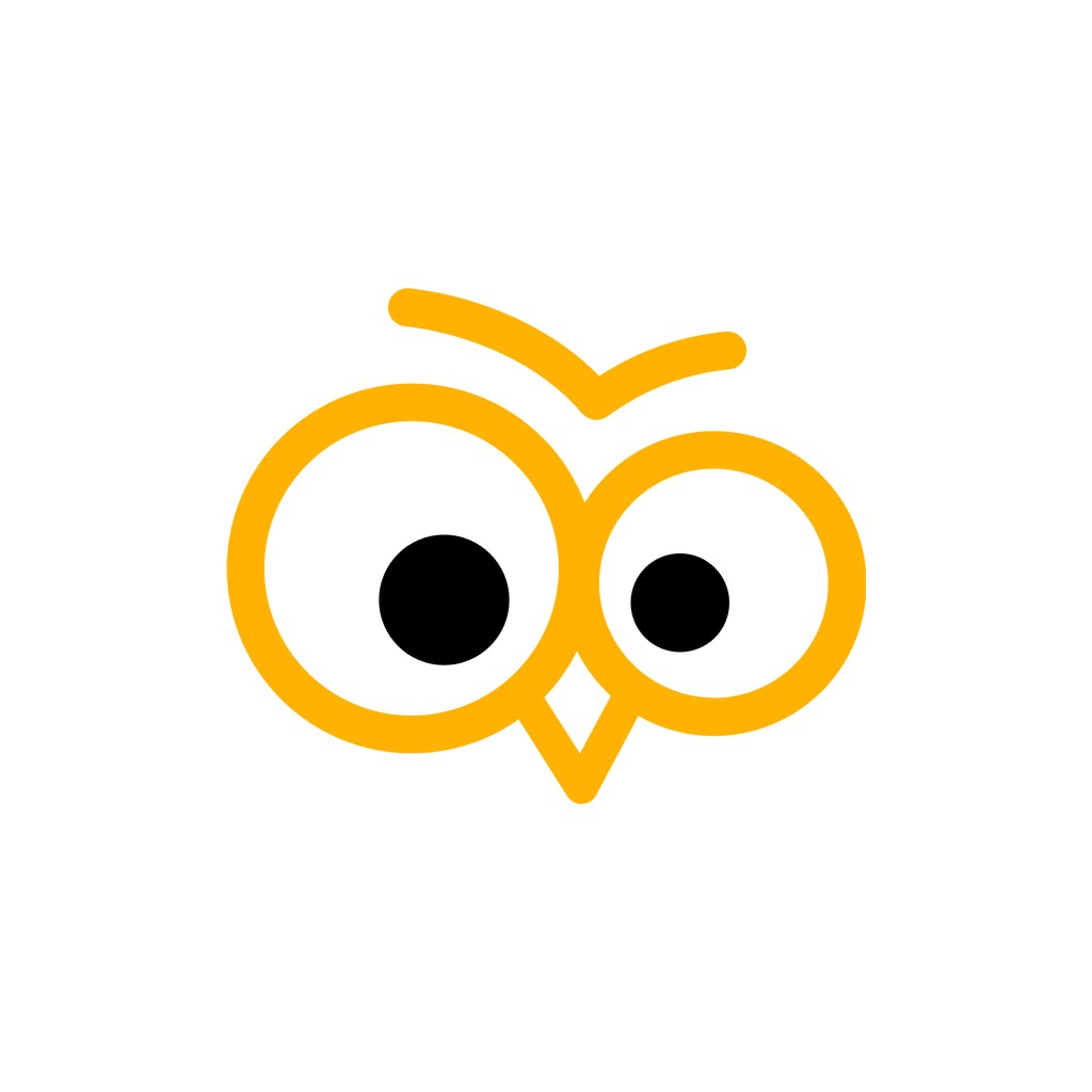 大眼黄色小鸟眼睛矢量logo图标设计素材