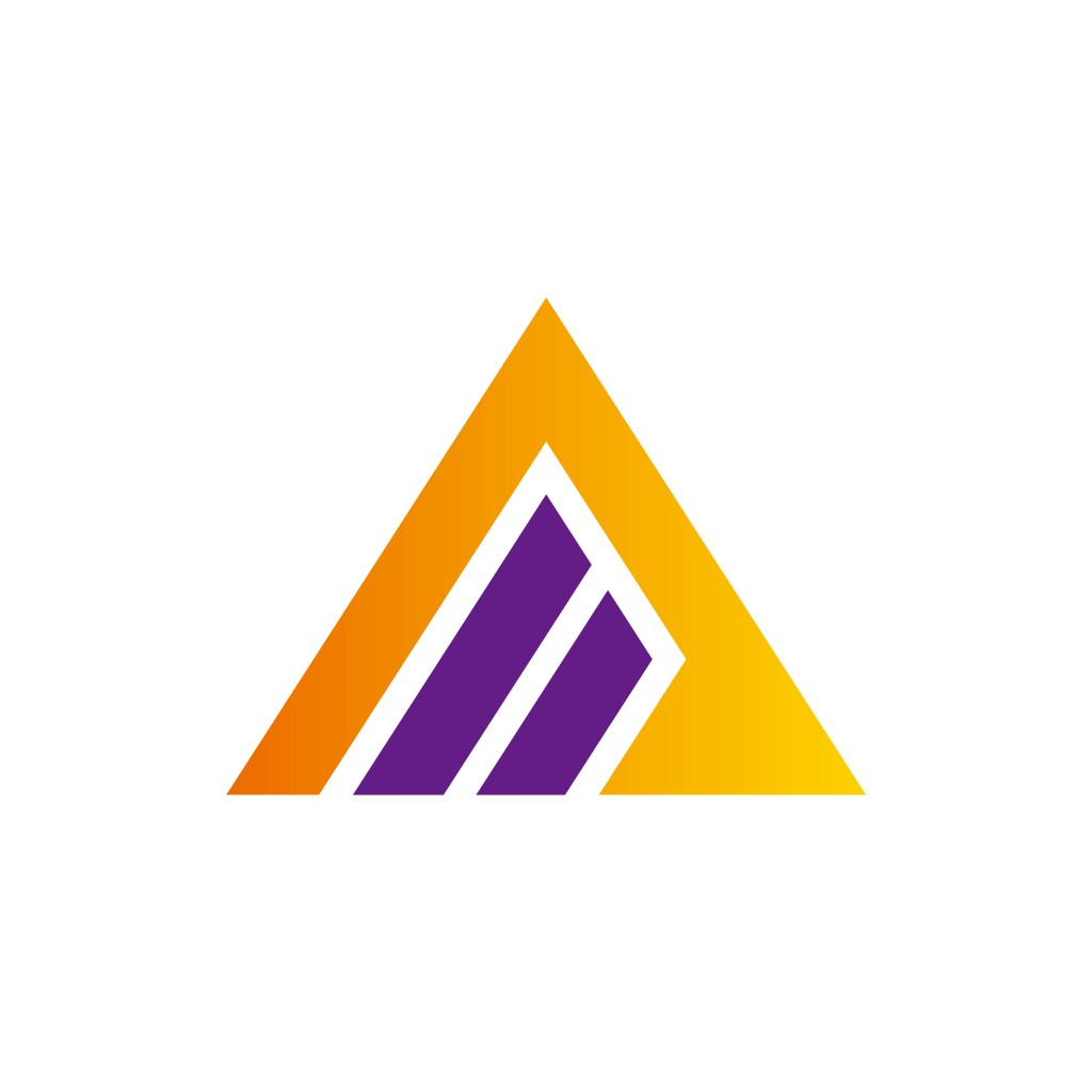 黄色三角形几何图案logo素材