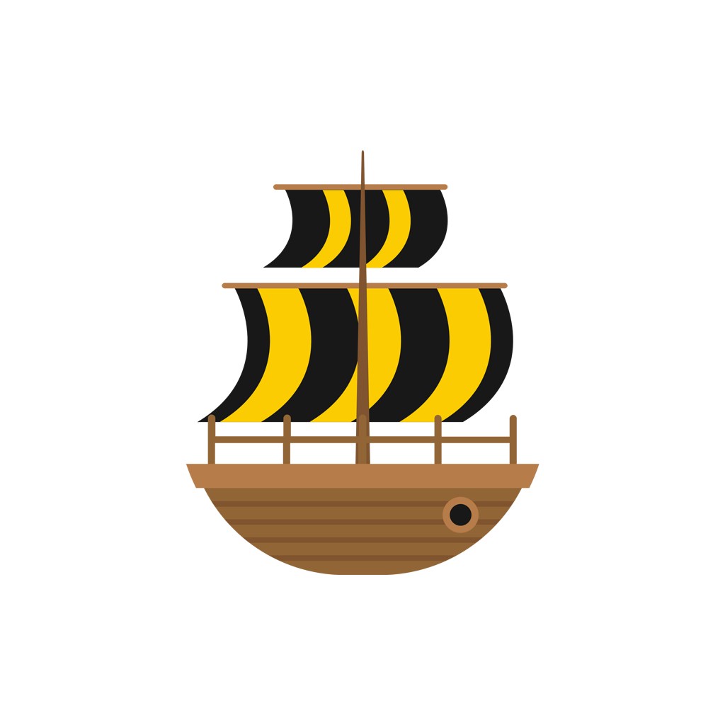 酒店旅游logo设计--条纹帆船logo图标素材下载