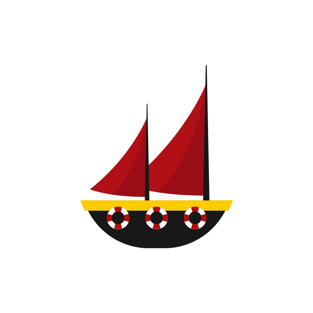 酒店旅游logo设计--红色帆船logo图标素材下载
