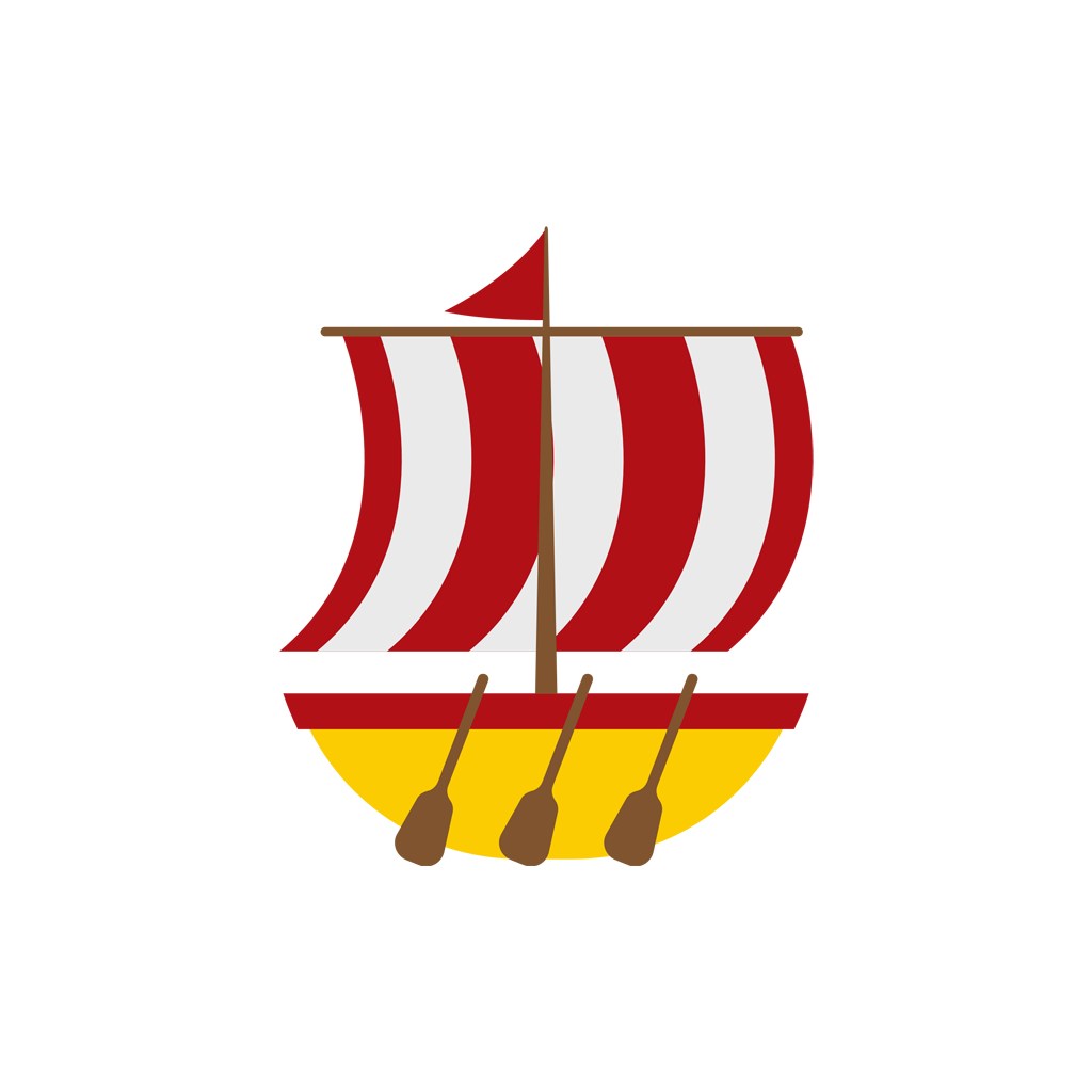 酒店旅游logo设计--红白条纹帆船logo图标素材下载