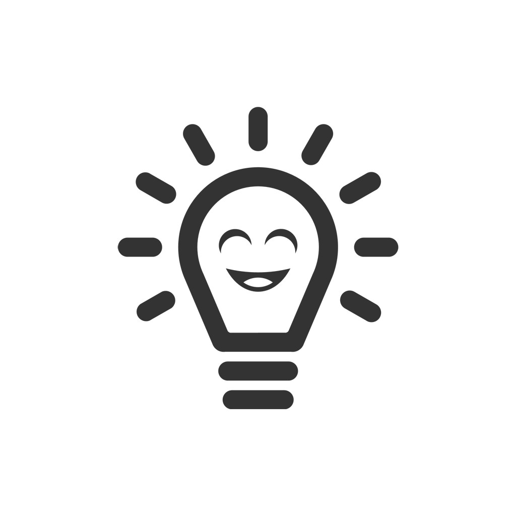 设计传媒logo设计--灯泡笑脸logo图标素材下载