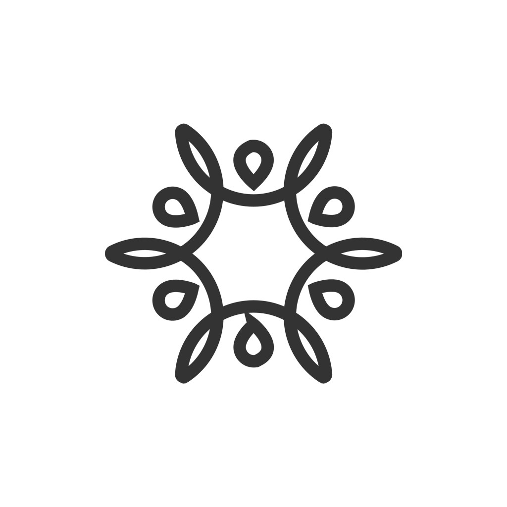 家居地产logo设计--单色线条花瓣logo图标素材下载