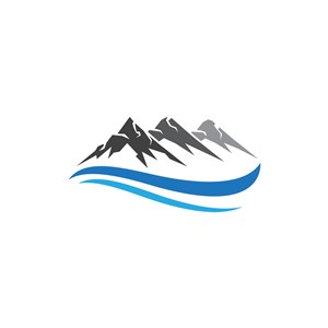 渐变灰色雪山冰川风景矢量logo图标