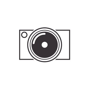 简单黑白照相机矢量logo设计