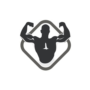 强壮肌肉男运动健身logo素材设计